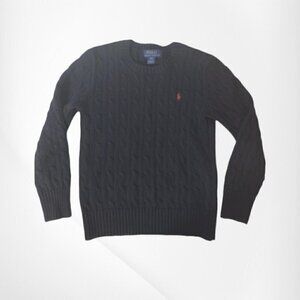 Polo Ralph Lauren Boy’s Cable Knit Sweater Size 8 in Polo Black